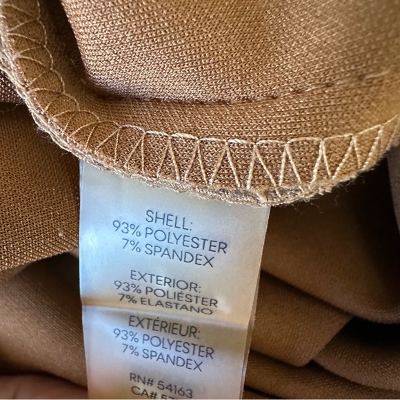 CALVIN KLEIN Faux Suede Sheath Dress Coffee Latte Sz8 Corpcore business casual - Picture 9 of 11